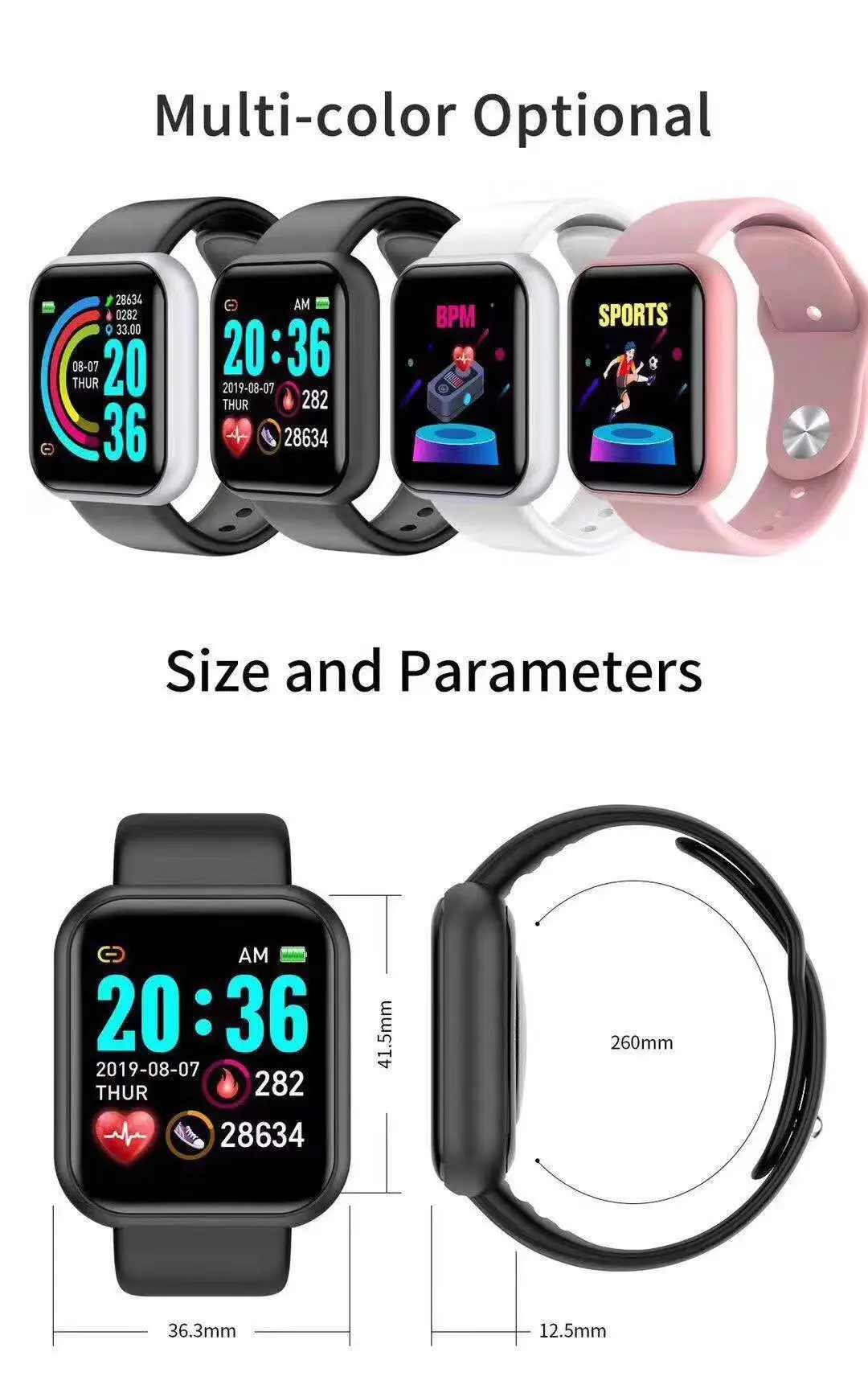 Smartwatch Watches Digital - Relógio Inteligente D20 Pro para Homens