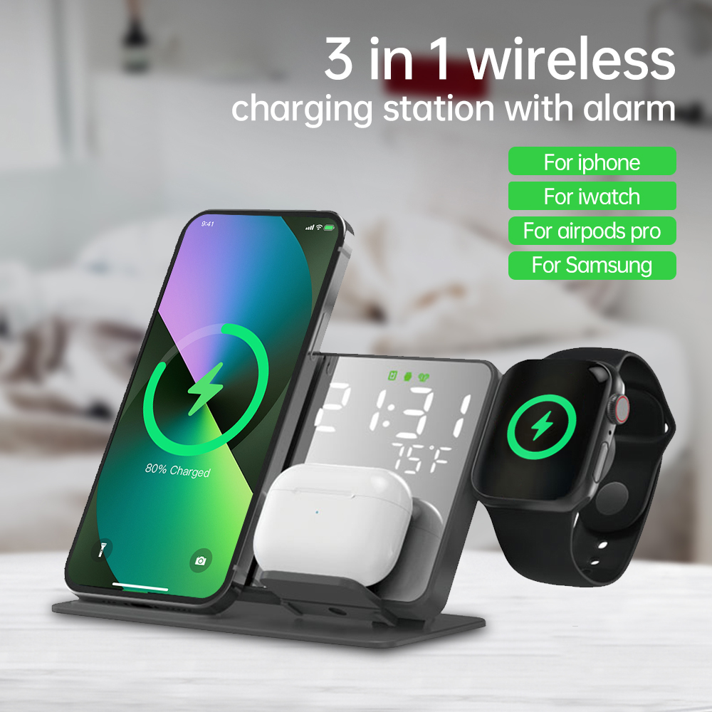 Smartwatch Watches Digital - 3 em 1 carregador sem fio