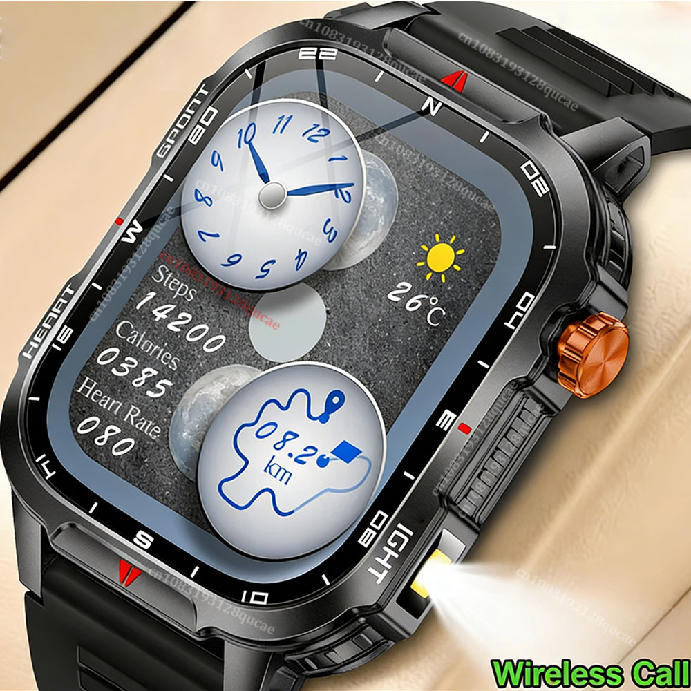 Smartwatch Rugged Watches For Men - Relógio Inteligente Militar Robusto 2026 para