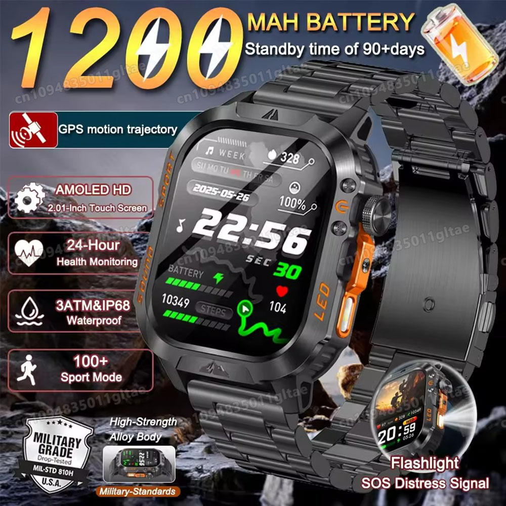 Smartwatch Health Watches For Men - Novo Smartwatch Militar 2026 para Homens,