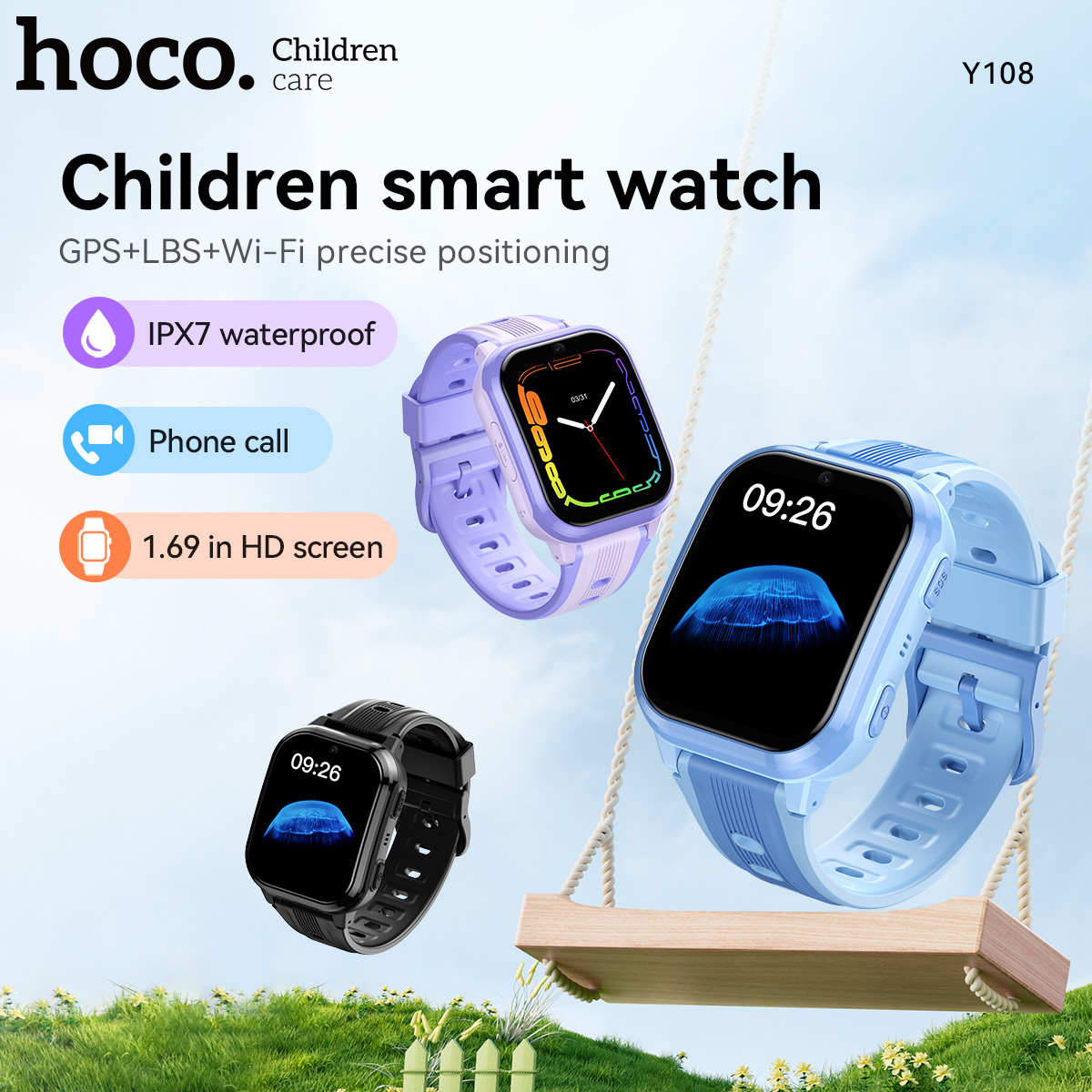 Smartwatch Watches For Kid Girl - Relógio inteligente infantil HOCO Y108 com