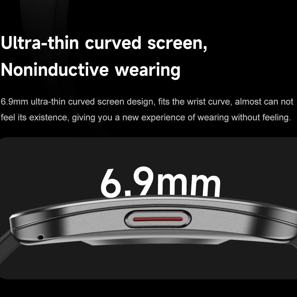 Amoled ultra-fino curvo à prov - Smartwatch Health Watches For Men avaliação e preço