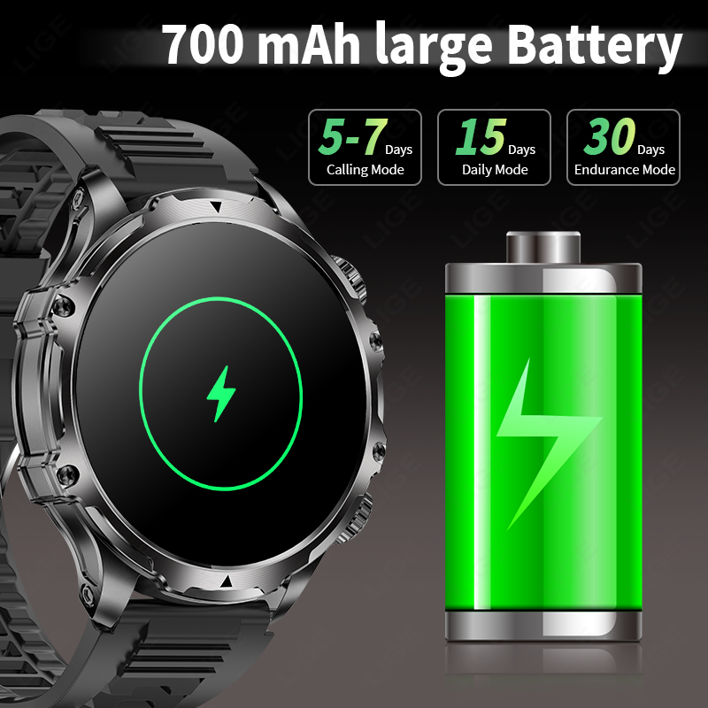 LIGE 700mah Bateria Grande Lan - Smartwatch Latest Watches For Men avaliação e preço