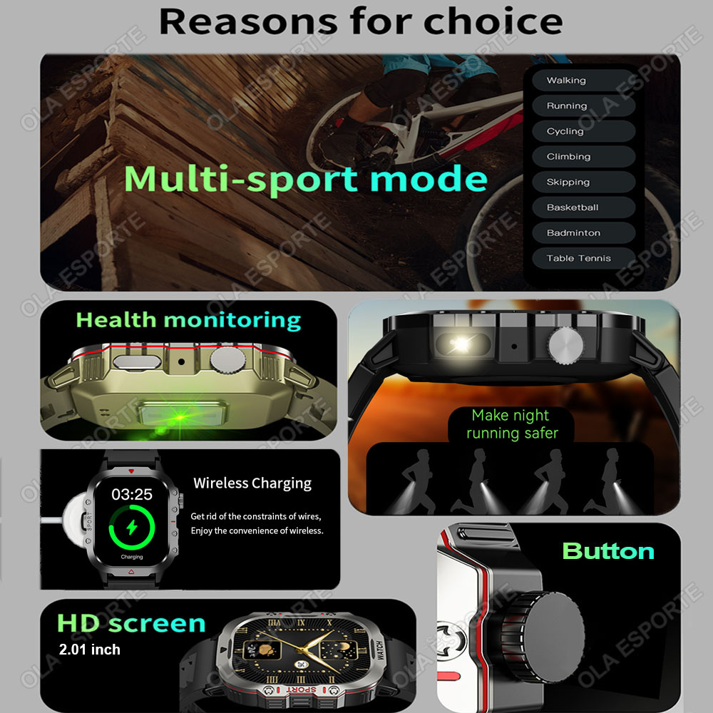 Relógio Inteligente Militar Ro - Smartwatch Rugged Watches For Men avaliação e preço