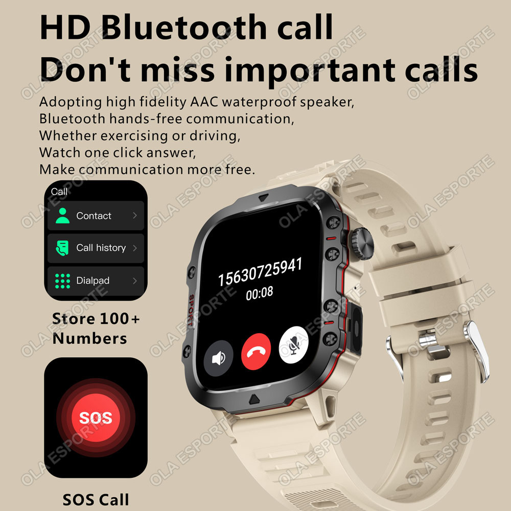 Relógio Inteligente Militar Ro - Smartwatch Rugged Watches For Men avaliação e preço