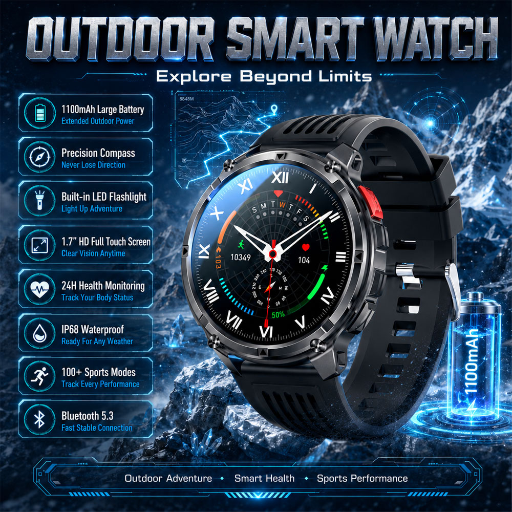 Novo Smartwatch YAOCX AMOLED 2 - Smartwatch Rugged Watches For Men avaliação e preço